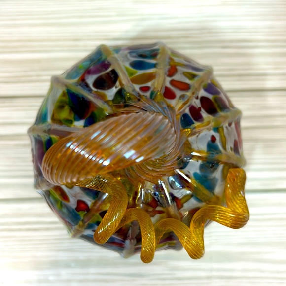 Blown Glass Confetti Pumpkin - Picture 7 of 9